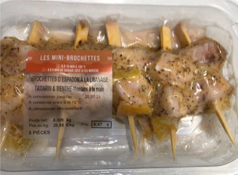 Brochette espadon a la libanaise