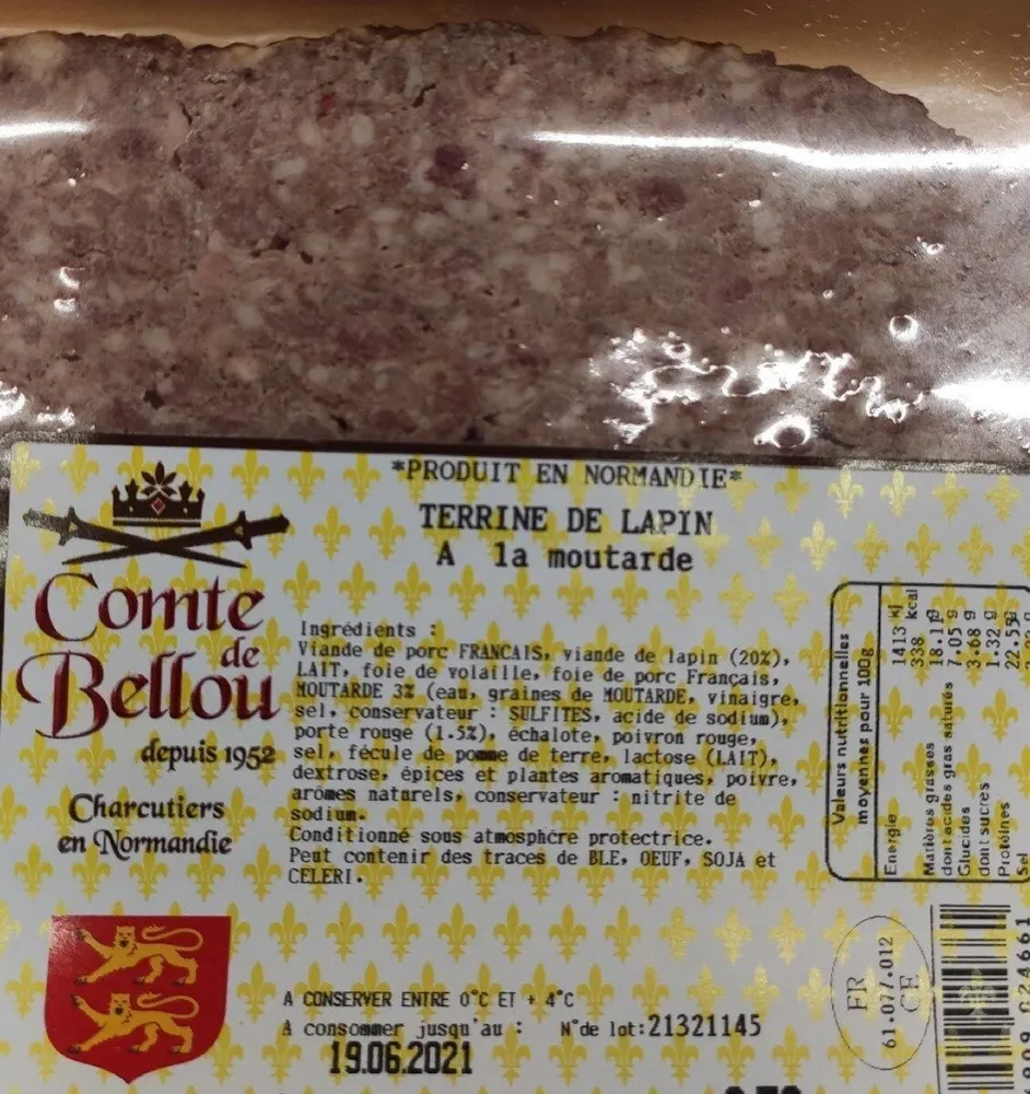 Terrine de lapin à la moutarde