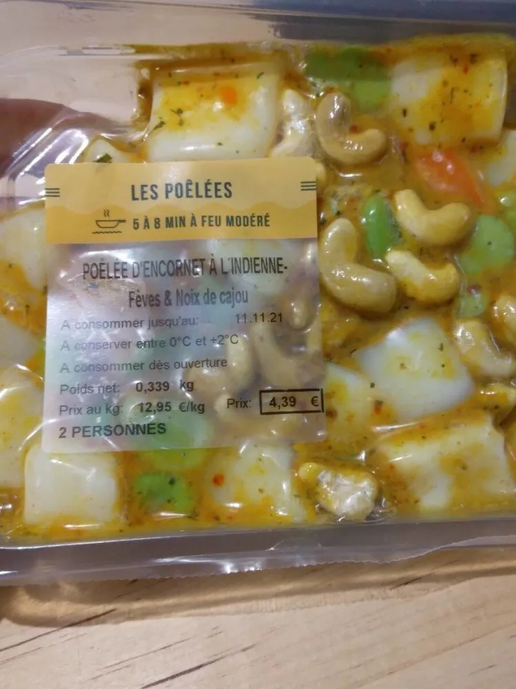 Poêlée d encornet à la indienne