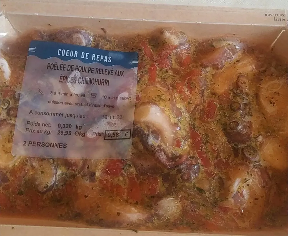 Poêlée de poulpe relevé aux épices chimichurri