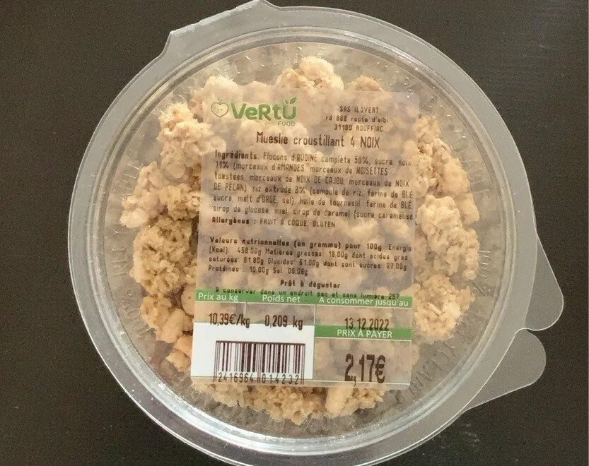 Mueslie croustillant 4 noix