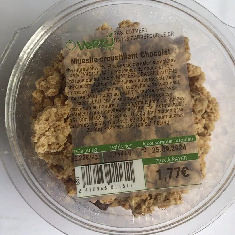 Muesli croustillant chocolat