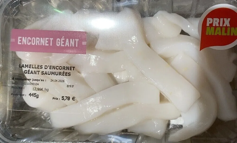 Lamelles d’encornet géant saumurees
