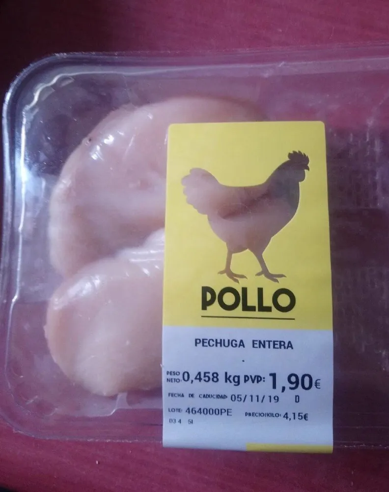 Pechuga entera de pollo