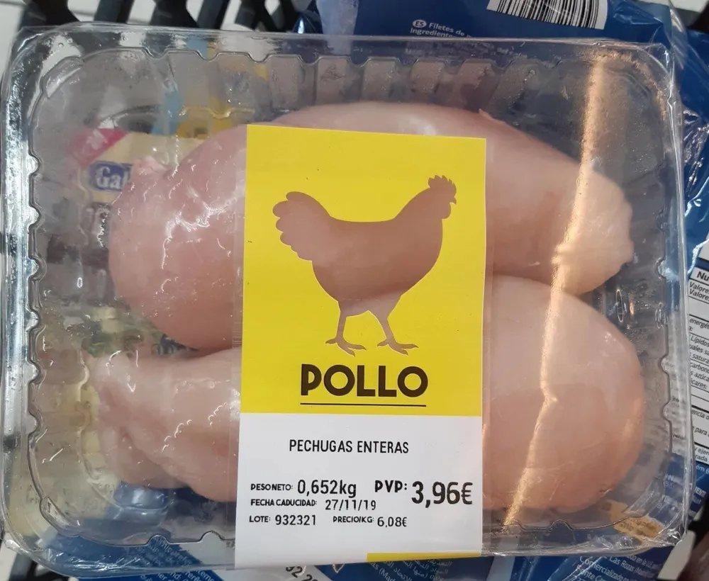 Pechuga entera de pollo