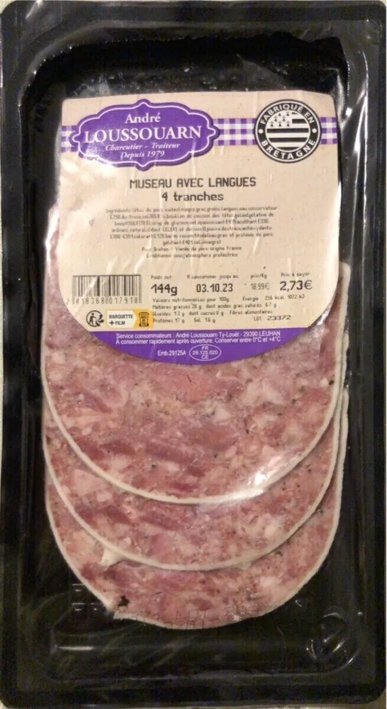 Museau avec langues de porc