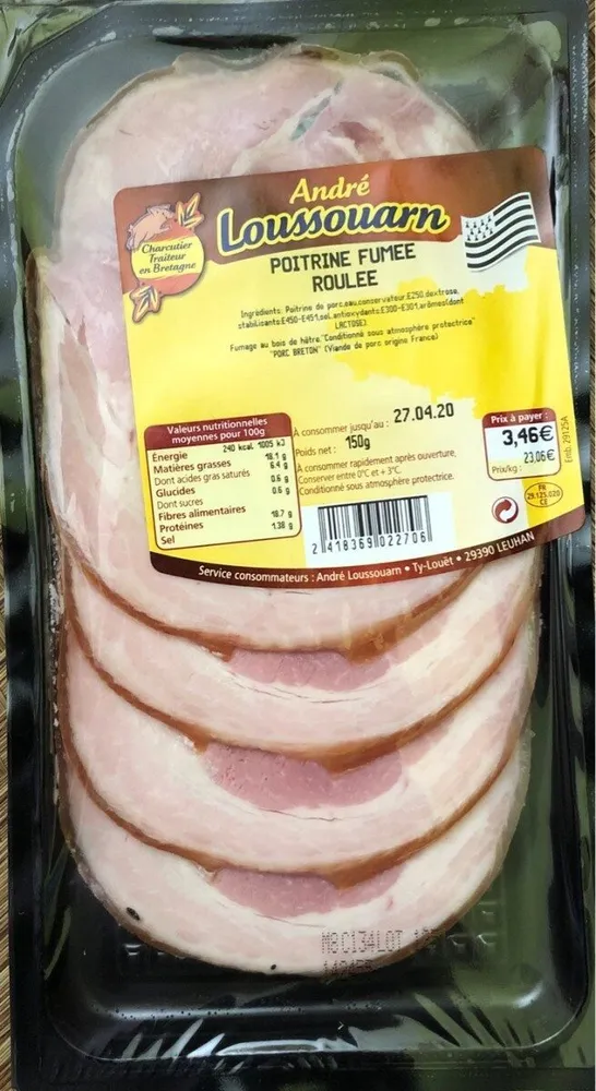 Poitrine fumée roulée 150gr