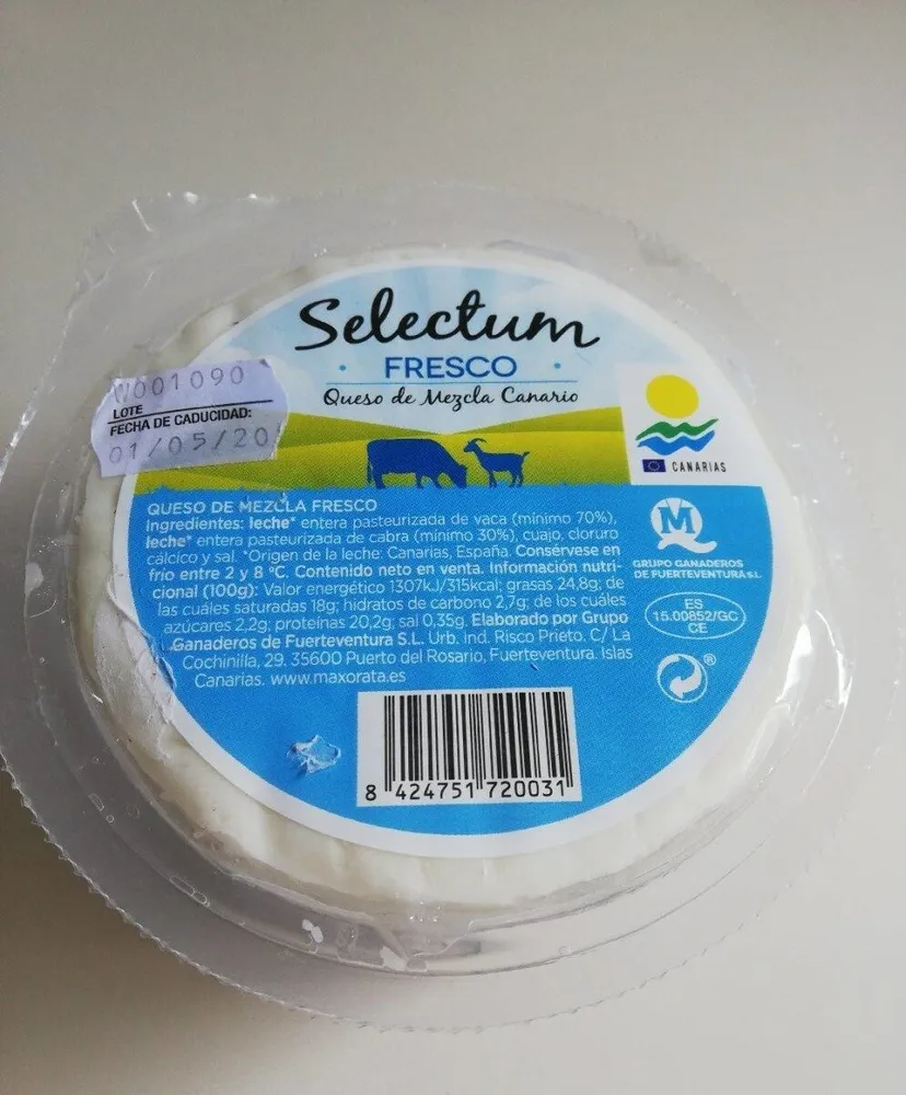Queso fresco mezcla vaca y cabra