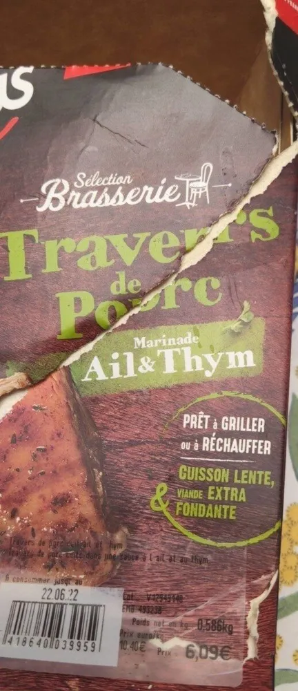 Travers de porc Marinade Ail et Thym
