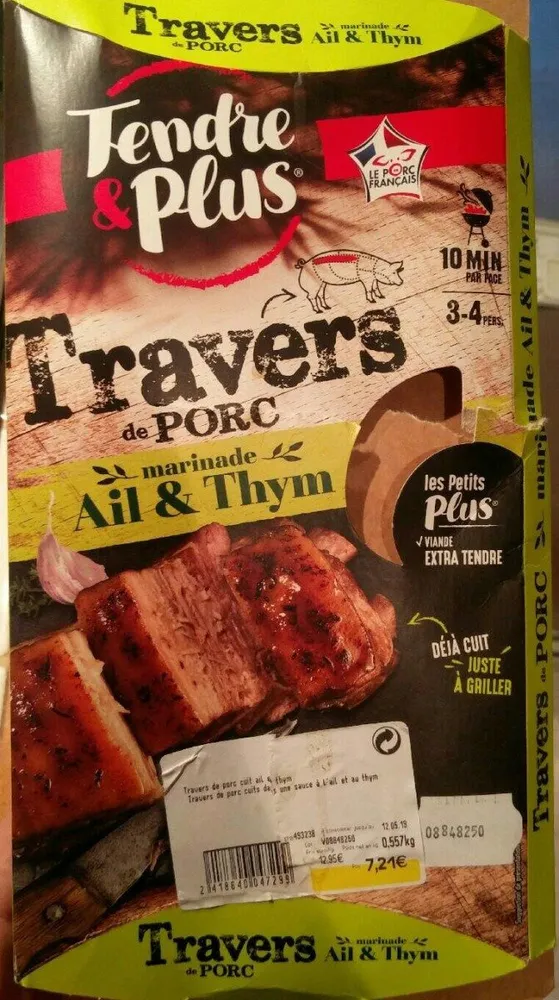 Travers de porc marinade ail et thym