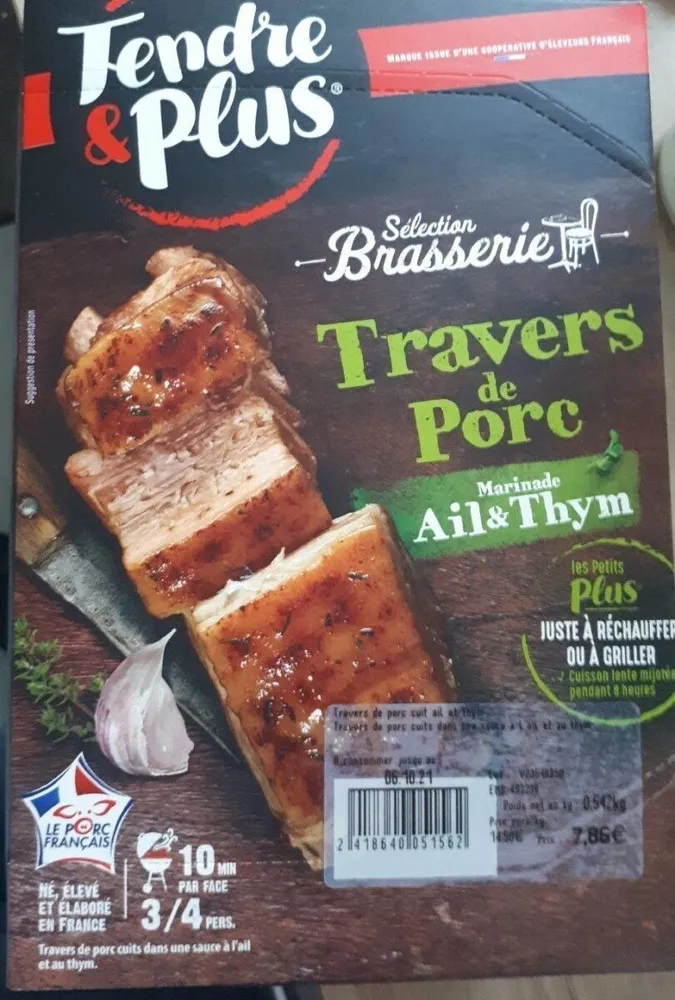 Travers de porc marinade ail et thym