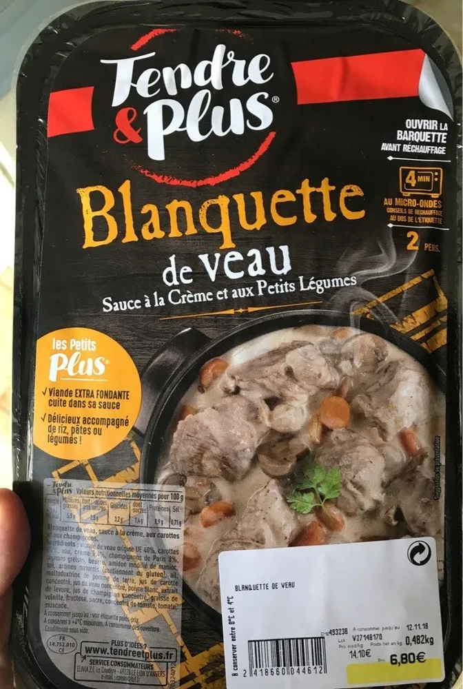 Blanquette de veau, sauce à la Crème et aux petits légumes
