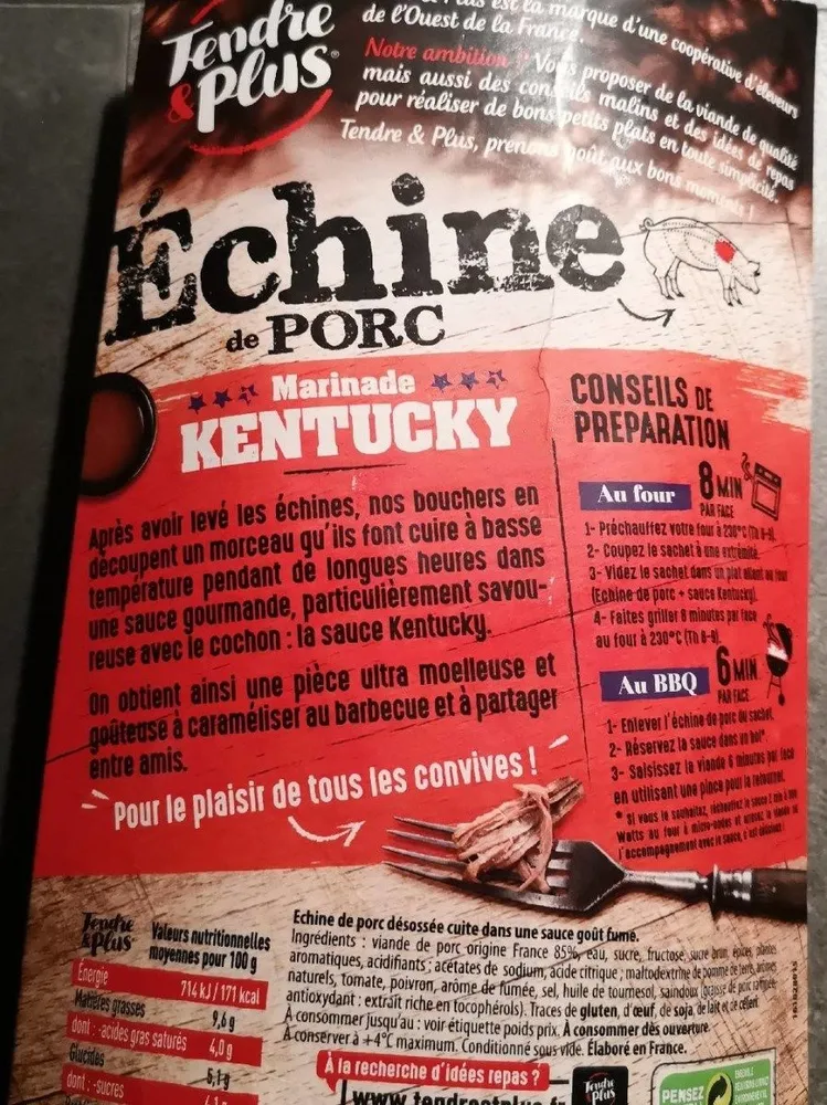 Échine de porc Marinade Kentucky