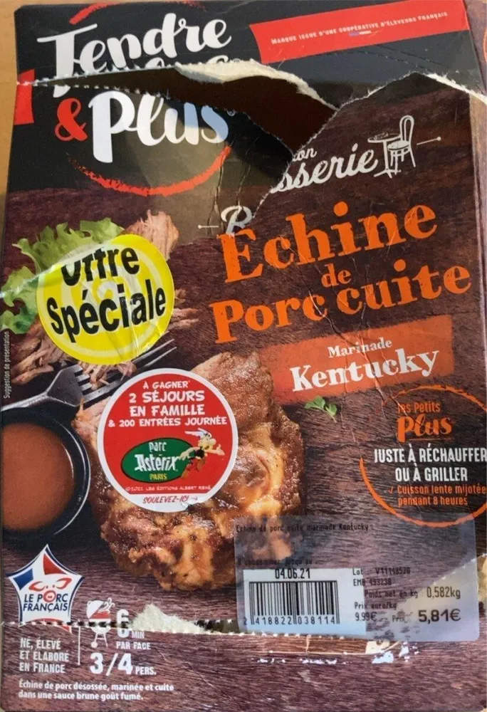 Echine de porc cuite