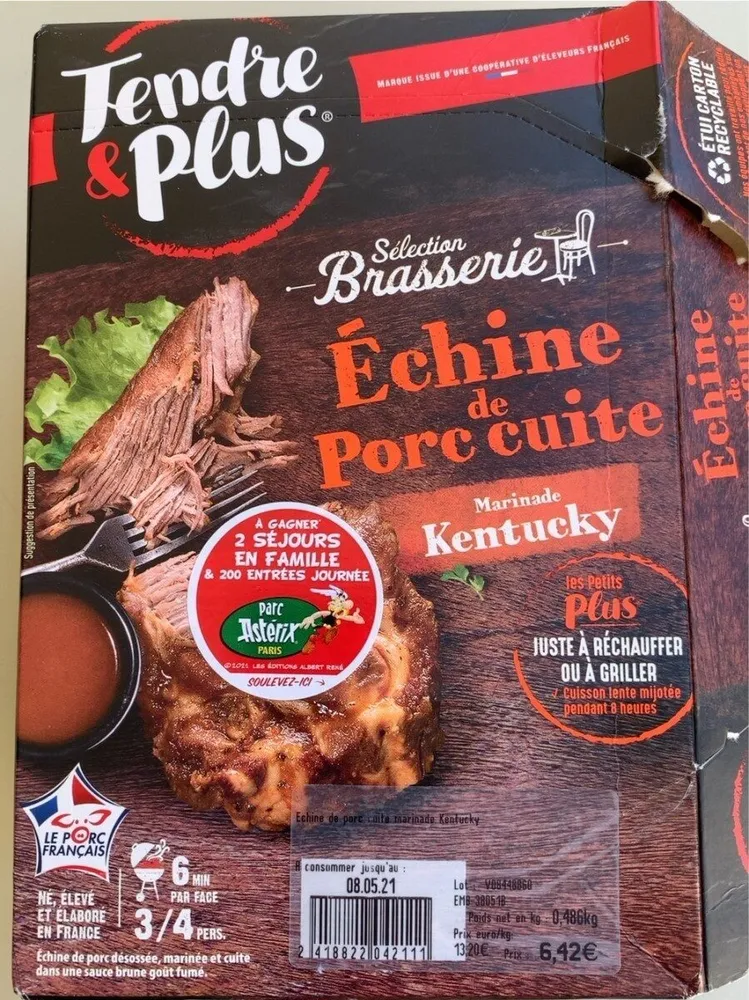 Echine de porc cuite