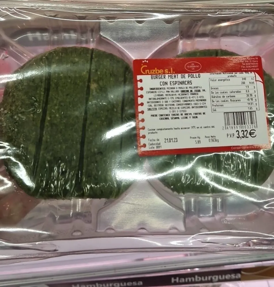 Burgués Meat espinacas
