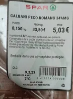 Galbani peco.romano 34%mg