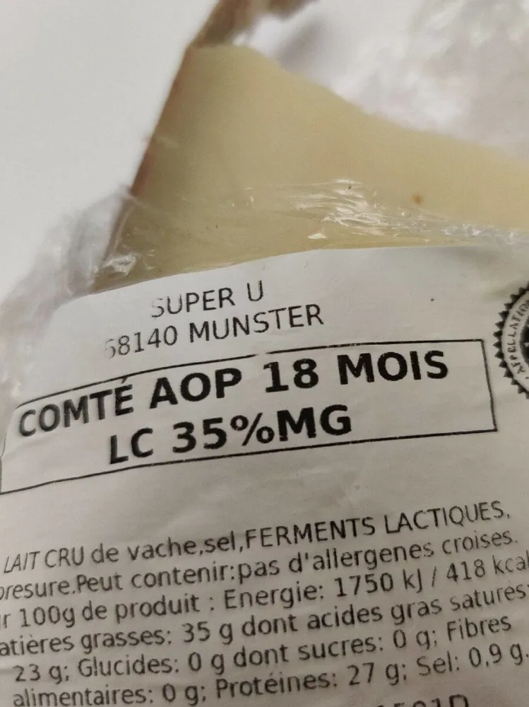 Comté AOP 18 mois LC 35%MG
