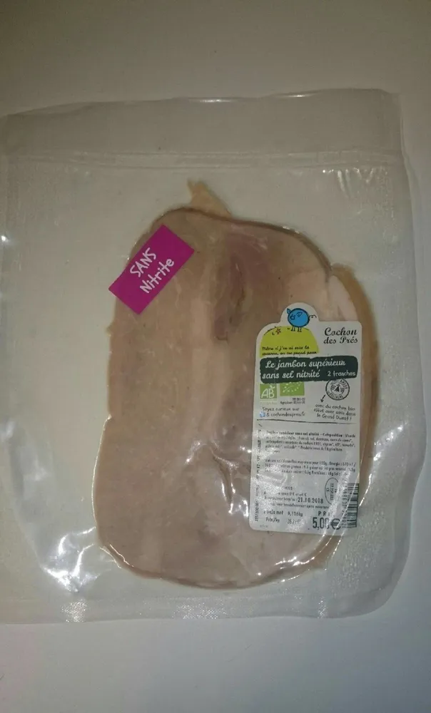 Le jambon supérieur sans sel nitraté