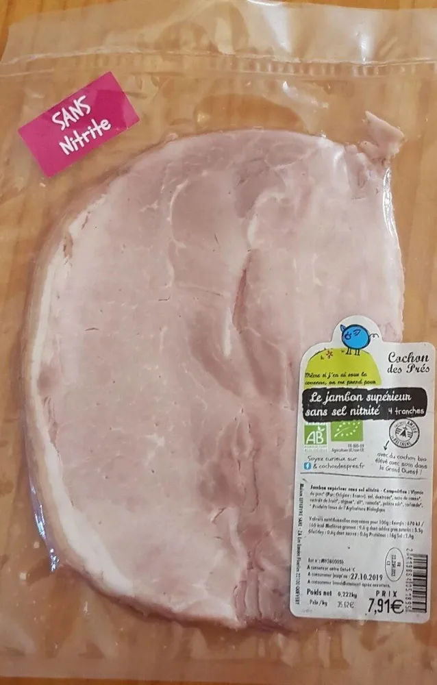 Jambon supérieur sans sel nitrité