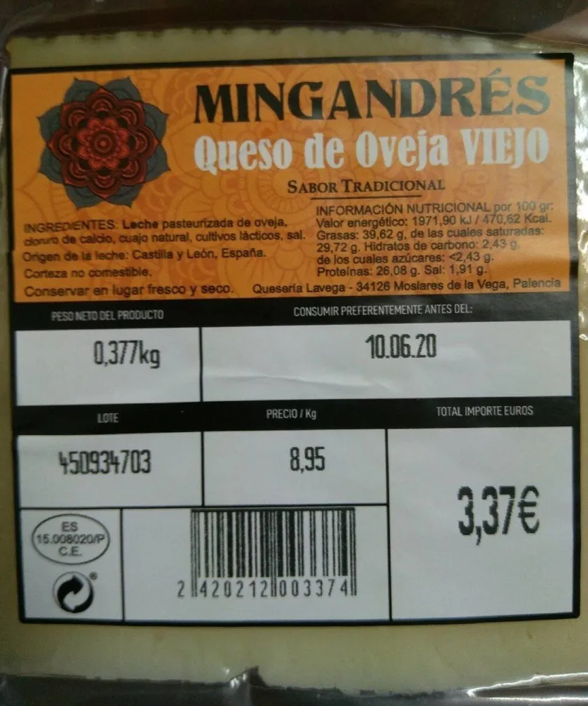 Queso de oveja viejo