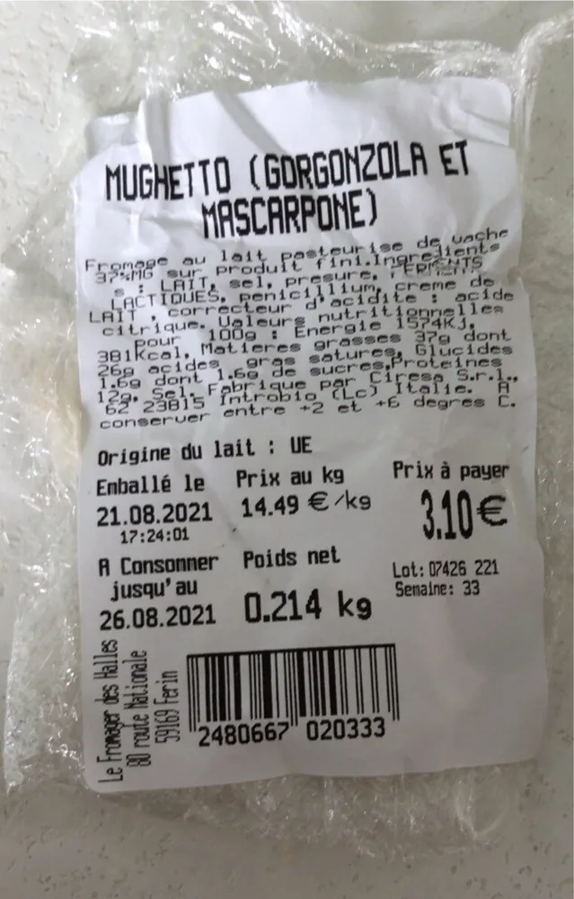 Mughetto (Gorgonzola et mascarpone)
