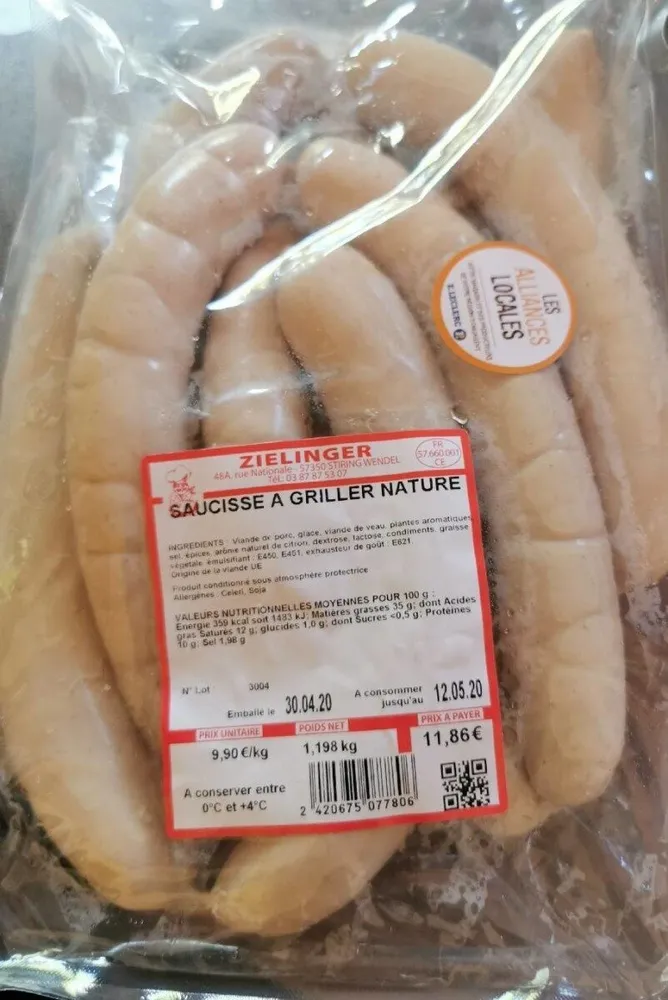 Saucisse à griller nature