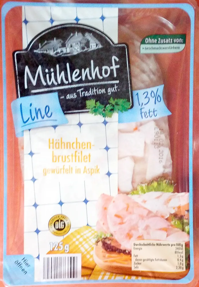 Hähnchenbrustfilet gewürfelt in Aspik