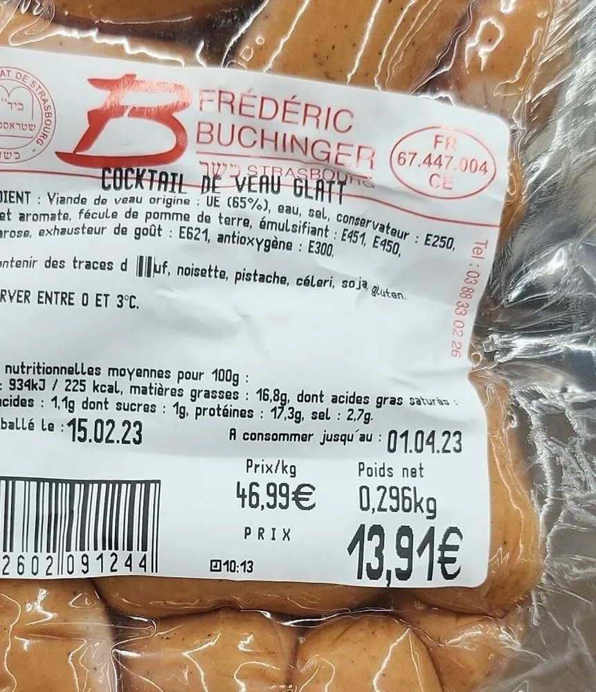 Saucisse cocktail de veau