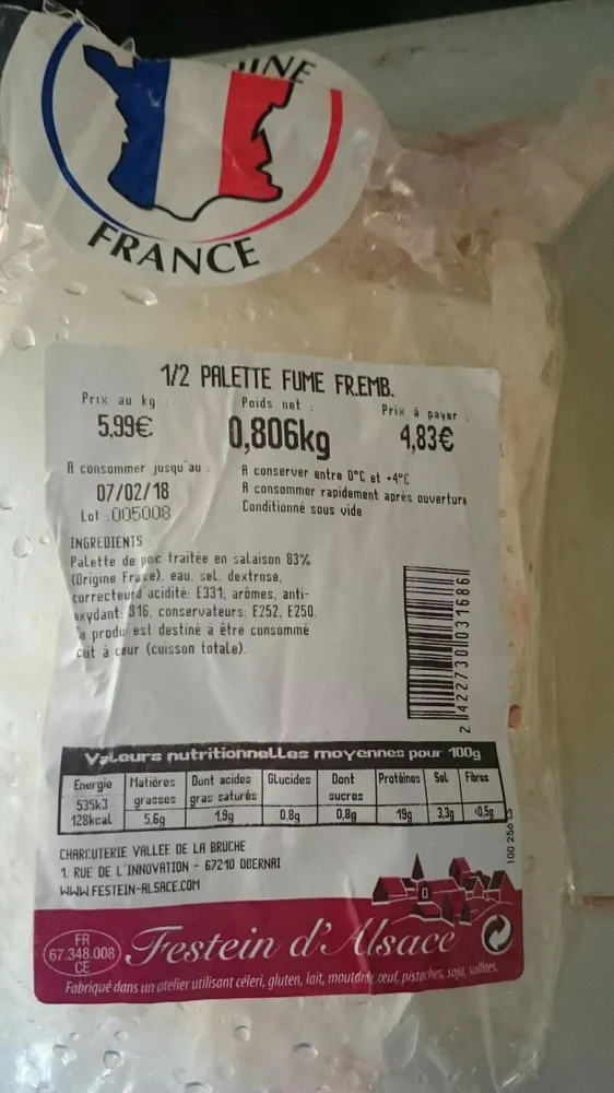 Palette fumée