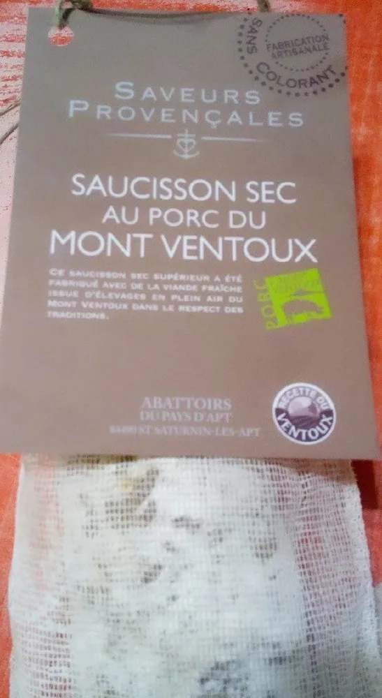 Saucisson sec au porc du Mont Ventoux