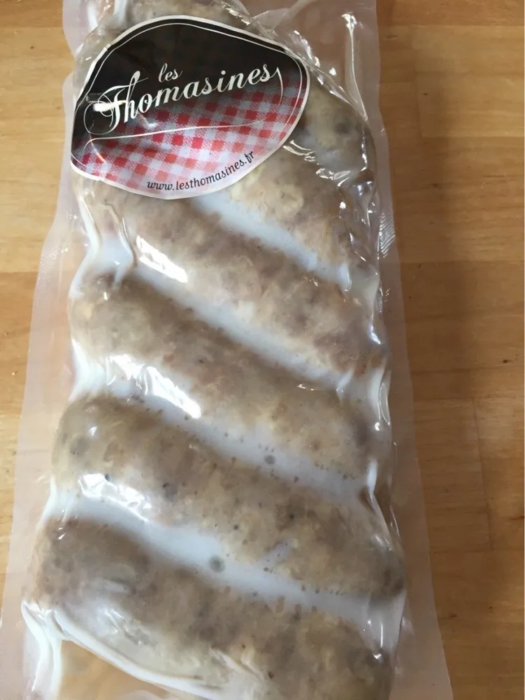 Saucisses confites de canard et porc