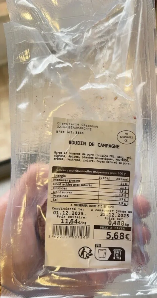 Boudin de Campagne