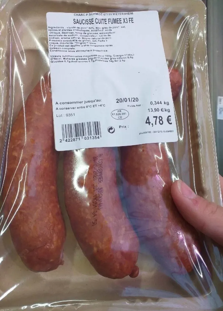 Saucisse cuite fumée