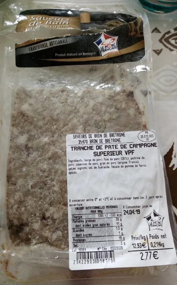 Tranche de pâté de campagne