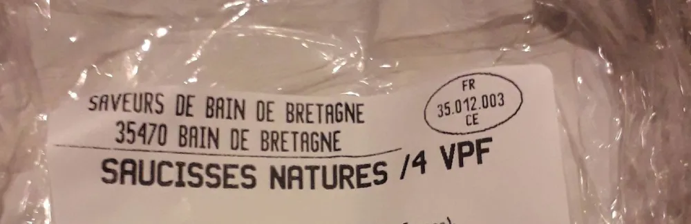 Saucisses natures