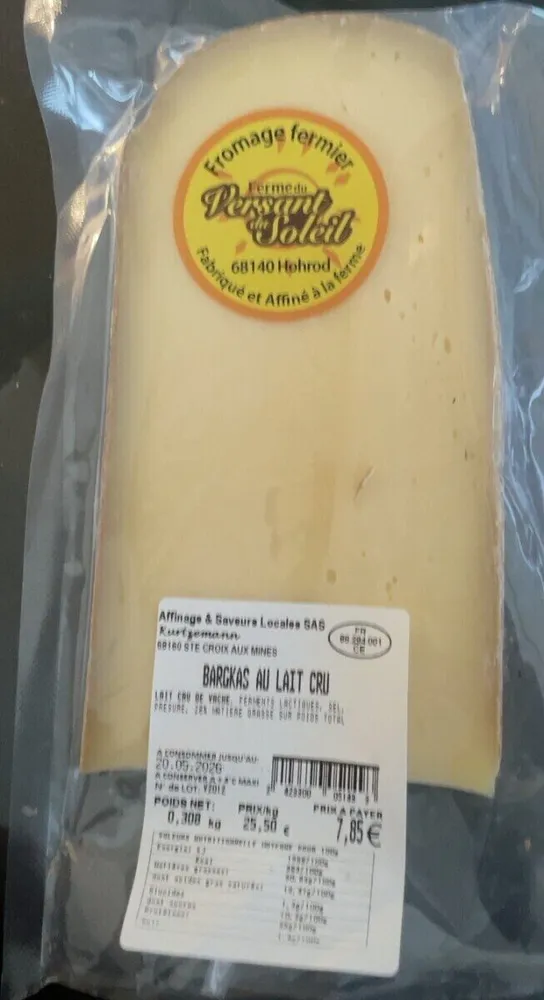Bargkas au lait cru