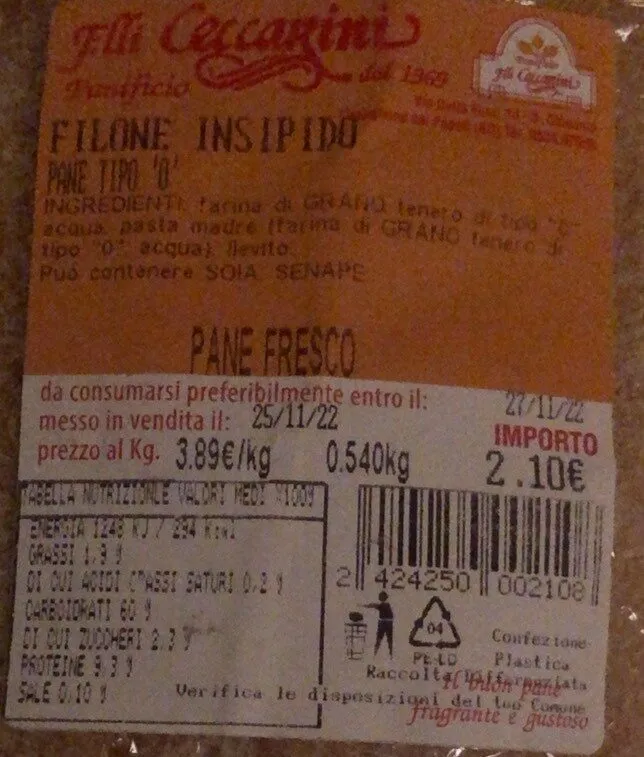 Pane Filone Insipido