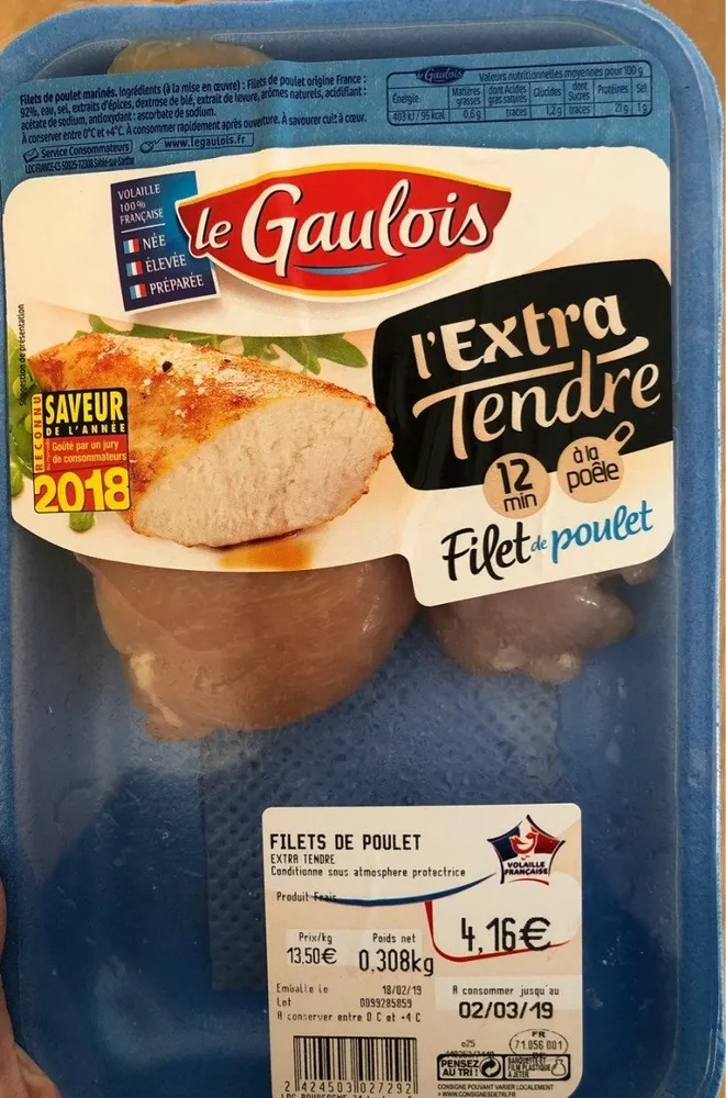 L extra tendre filet de poulet
