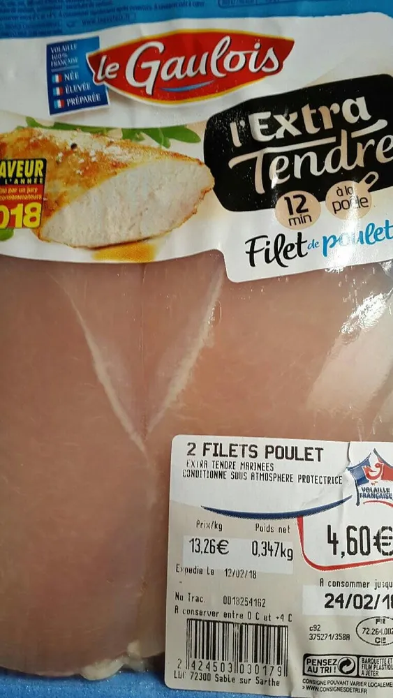 Filets De Poulet Extra Tendre La Barquette