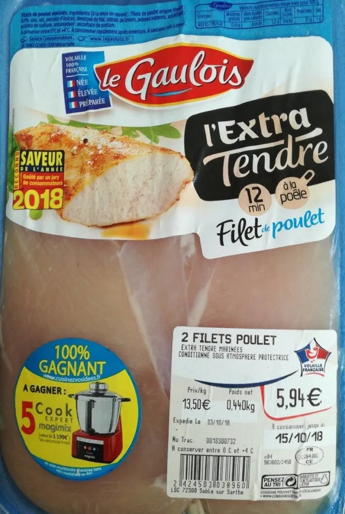 Filet de poulet l'extra tendre