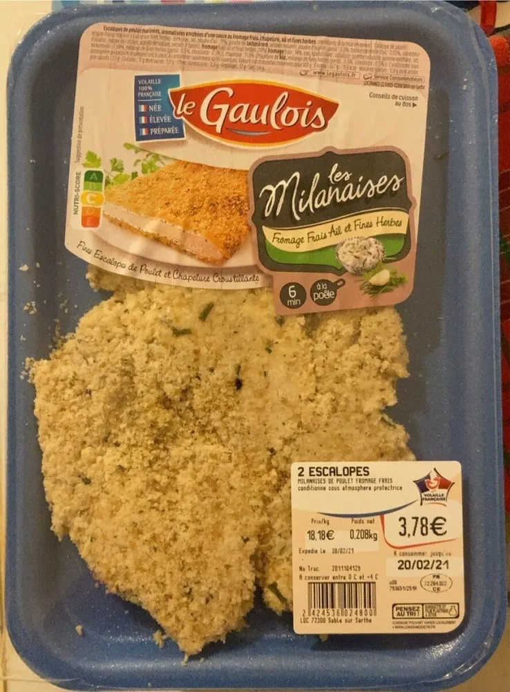 Les milanaises fromage frais et fines herbes