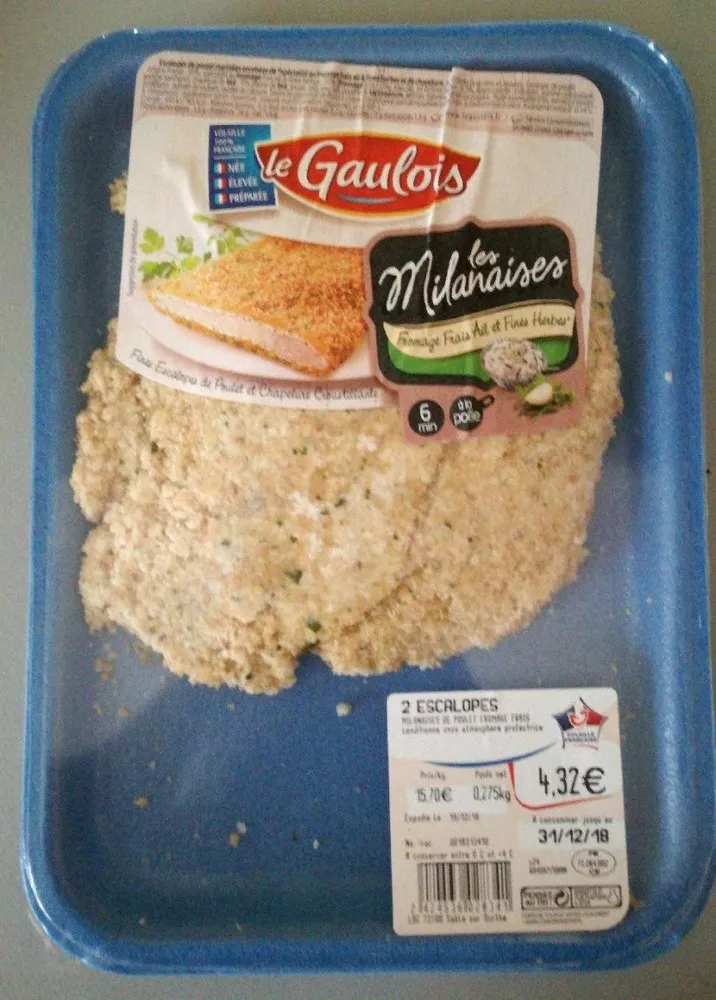 Milanaises de poulet fromage frais
