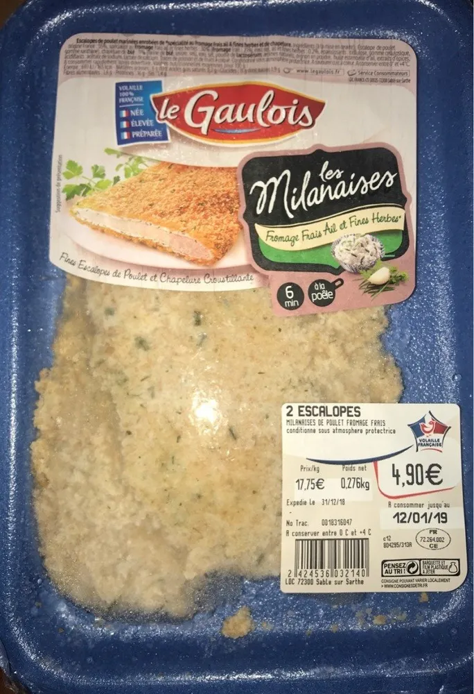 Les milanaises de poulet