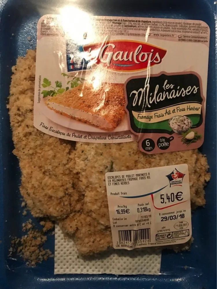 Les Milanaise fromage frais et fines herbes