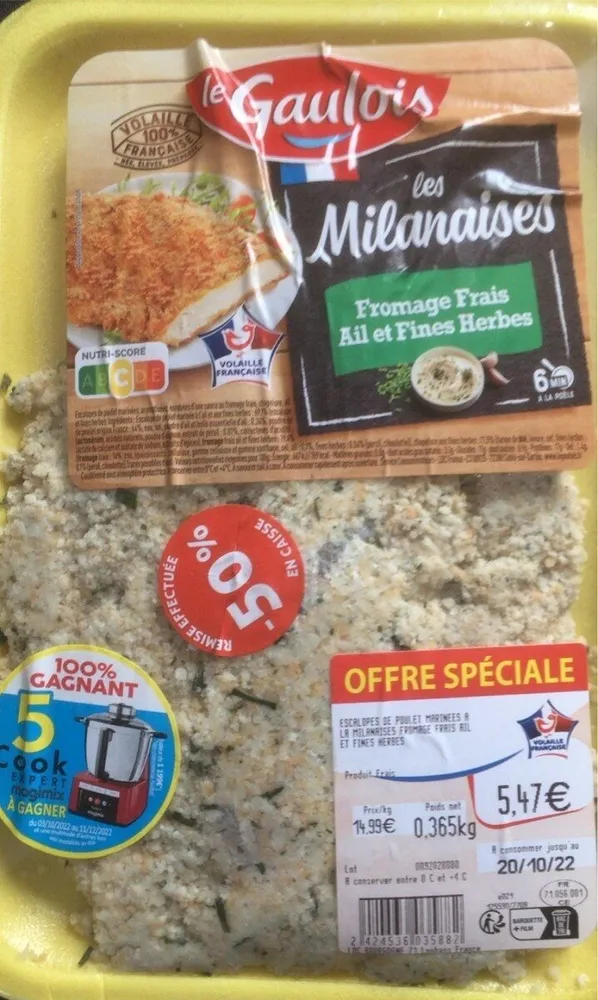 Les Milanaises Fromage Frais Ail et Fines Herbes