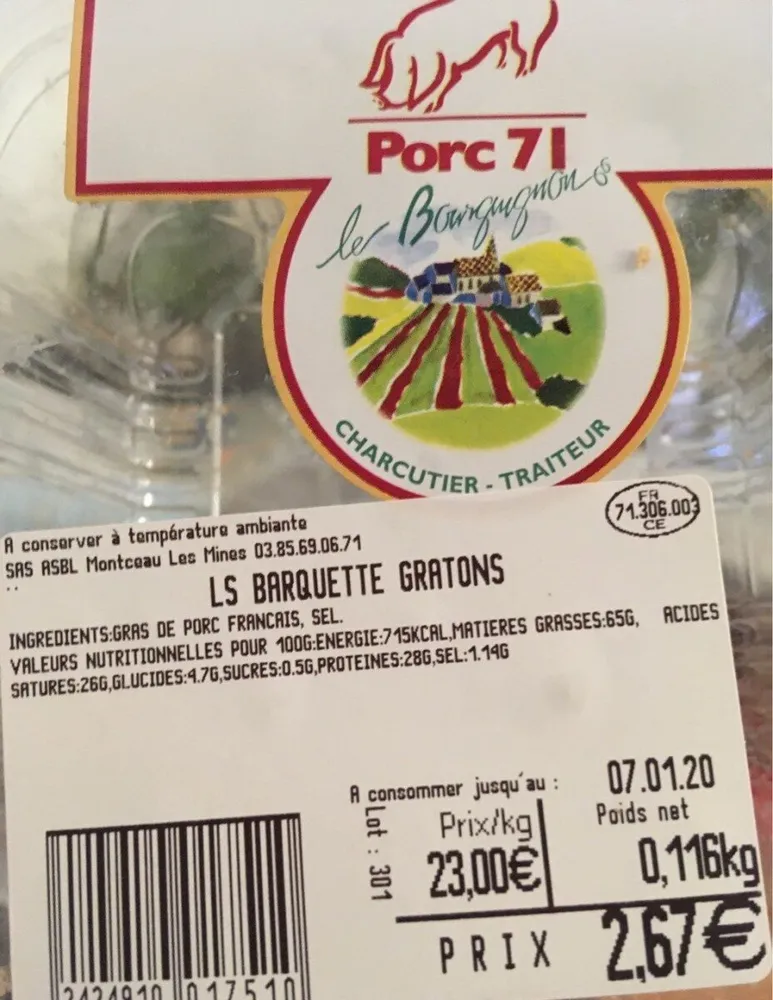 Ls barquette gratons