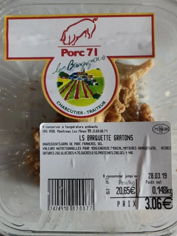 Barquette Gratons