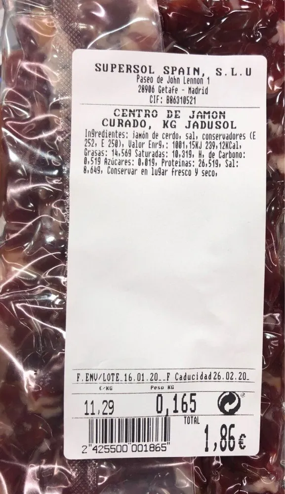 Centro de jamon curado