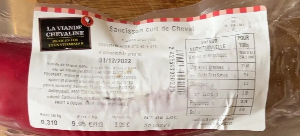 Saucisson cuit de Cheval